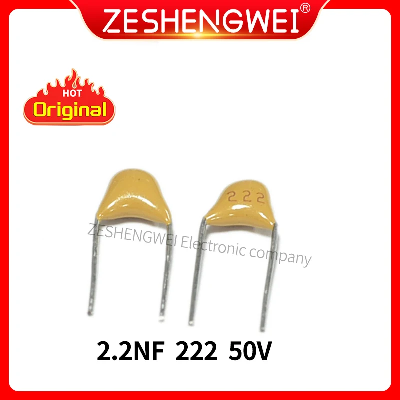 

100PCS Monolithic Capacitor 2.2NF 222 50V Pin Pitch 5.08 MM ± 5% The Infinite Capacitance