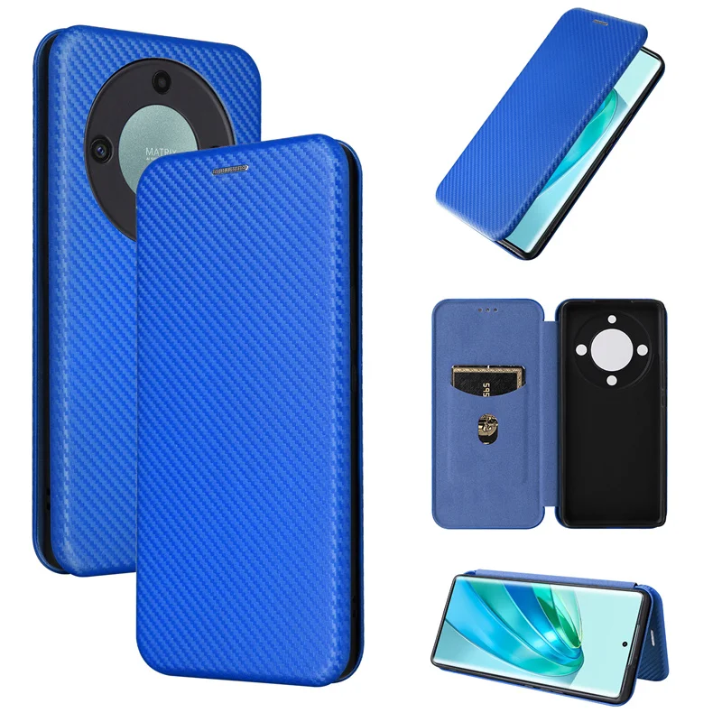 

Suit Honor X9A 5G Carbon Fiber clamshell skin PU case purse Suitable for Honor X40 5G Honor Magic5 Lite 5G leather Phone Cover
