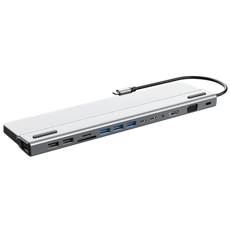 1 PCS Silver 14 In 1 Multi-Function Fast Charging Station Gigabit Docking Station Hub For Laptop Adapter
1 PCS Silver 14 In 1 Multi-Function Fast Charging Station Gigabit Docking Station Hub For Laptop Adapter