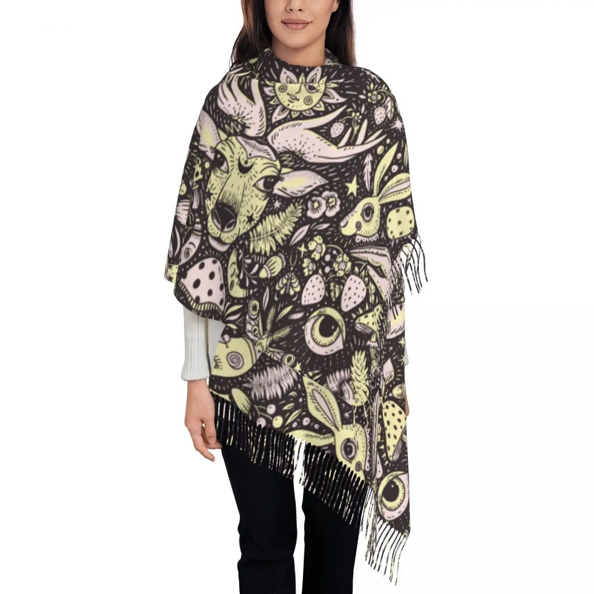 Men Women Scarf Keep Warm Forest Magic Animals Head Scarves with Long Tassel Plants Shawls Wrpas Autumn New Design Bandana
Men Women Scarf Keep Warm Forest Magic Animals Head Scarves with Long Tassel Plants Shawls Wrpas Autumn New Design Bandana