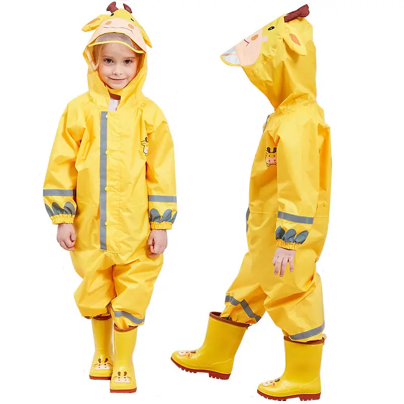 

2-10 Years Old Kids Raincoat Outdoor Waterproof Jumpsuit Boys Girls Overalls Children's Rainwear And Pants One-Pieces