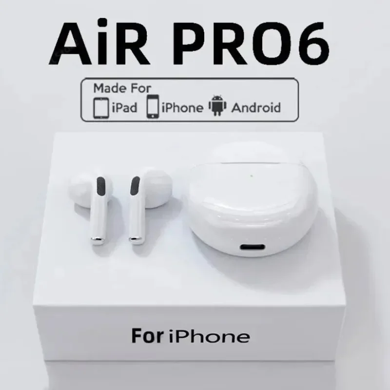 

Pro 6 TWS Bluetooth Earphones Wireless Bluetooth Headset Noise Cancelling Earbuds with Mic Pro6 Wireless Headphones for IPhone