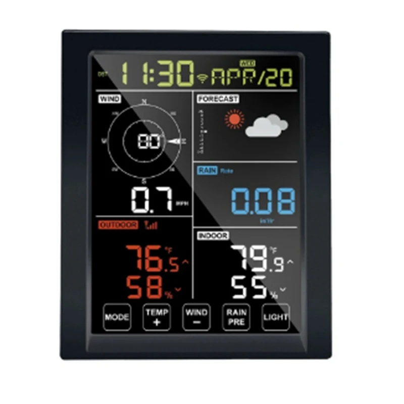 WN1980 C Weather Station Display Console Receiver WLAN Gateway, Self-Contained Barometric Temperature Humidity Easy To Use
WN1980 C Weather Station Display Console Receiver WLAN Gateway, Self-Contained Barometric Temperature Humidity Easy To Use