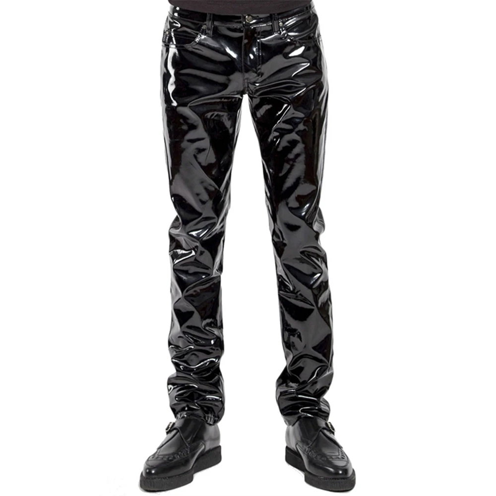 Men Faux Leather PVC Long Pants Shiny Glossy Club Dance Wear Punk Gothic Black Trousers Nightclub Stage Performance Costume
Men Faux Leather PVC Long Pants Shiny Glossy Club Dance Wear Punk Gothic Black Trousers Nightclub Stage Performance Costume