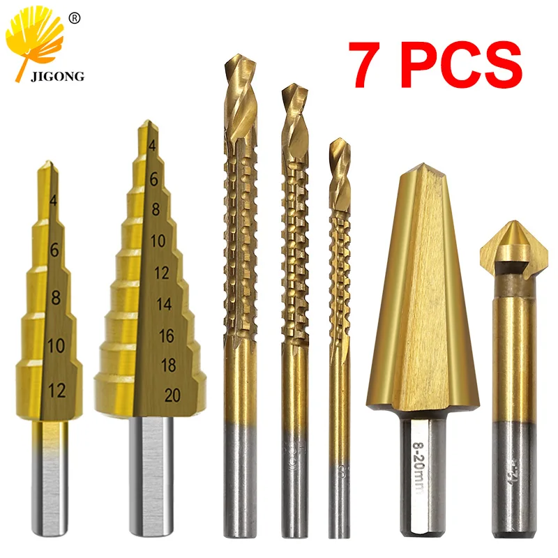 7PCs HSS Straight Groove Step Drill Bit Spiral Screw Metric Composite Tap Twist Drill Bit Set Cutting Drilling Polishing Tools
7PCs HSS Straight Groove Step Drill Bit Spiral Screw Metric Composite Tap Twist Drill Bit Set Cutting Drilling Polishing Tools
