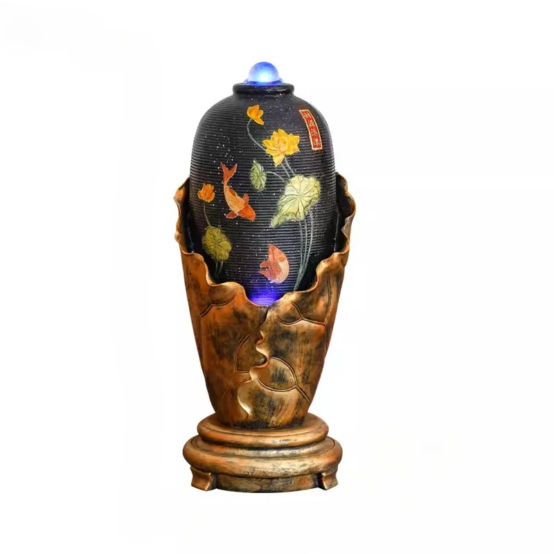 Large New Chinese Style Entrance Decoration Indoor Fountain Water Living Room Soft Decoration Furnishings Fengshui Wheel
Large New Chinese Style Entrance Decoration Indoor Fountain Water Living Room Soft Decoration Furnishings Fengshui Wheel