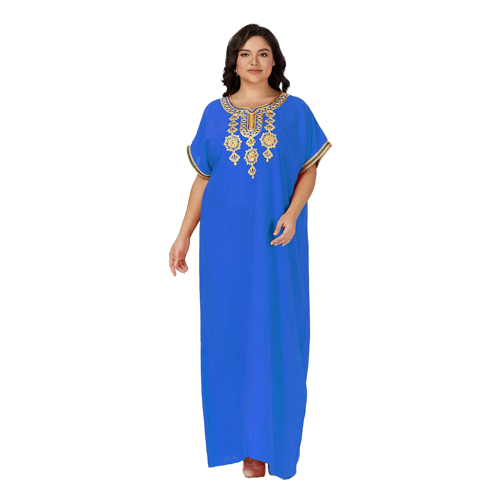 

Short Sleeve Abaya for Women's Kaftan African Traditional Dress Plus Size Casual Home Dashiki Loungewear Cover up