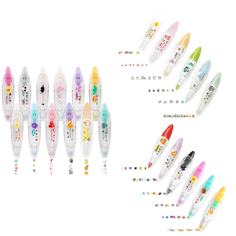 DIY Cartoon Press Type Decorative Pen, Ally-Pocket Tape Pen, Cute Animals Scrapbooking Diary Decoration Tape Pen
DIY Cartoon Press Type Decorative Pen, Ally-Pocket Tape Pen, Cute Animals Scrapbooking Diary Decoration Tape Pen