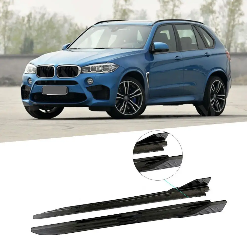 

ABS Carbon Look Gloss Black Side Skirts Extensions for BMW F85 X5M F86 X6M 2015 2016 2017 2018