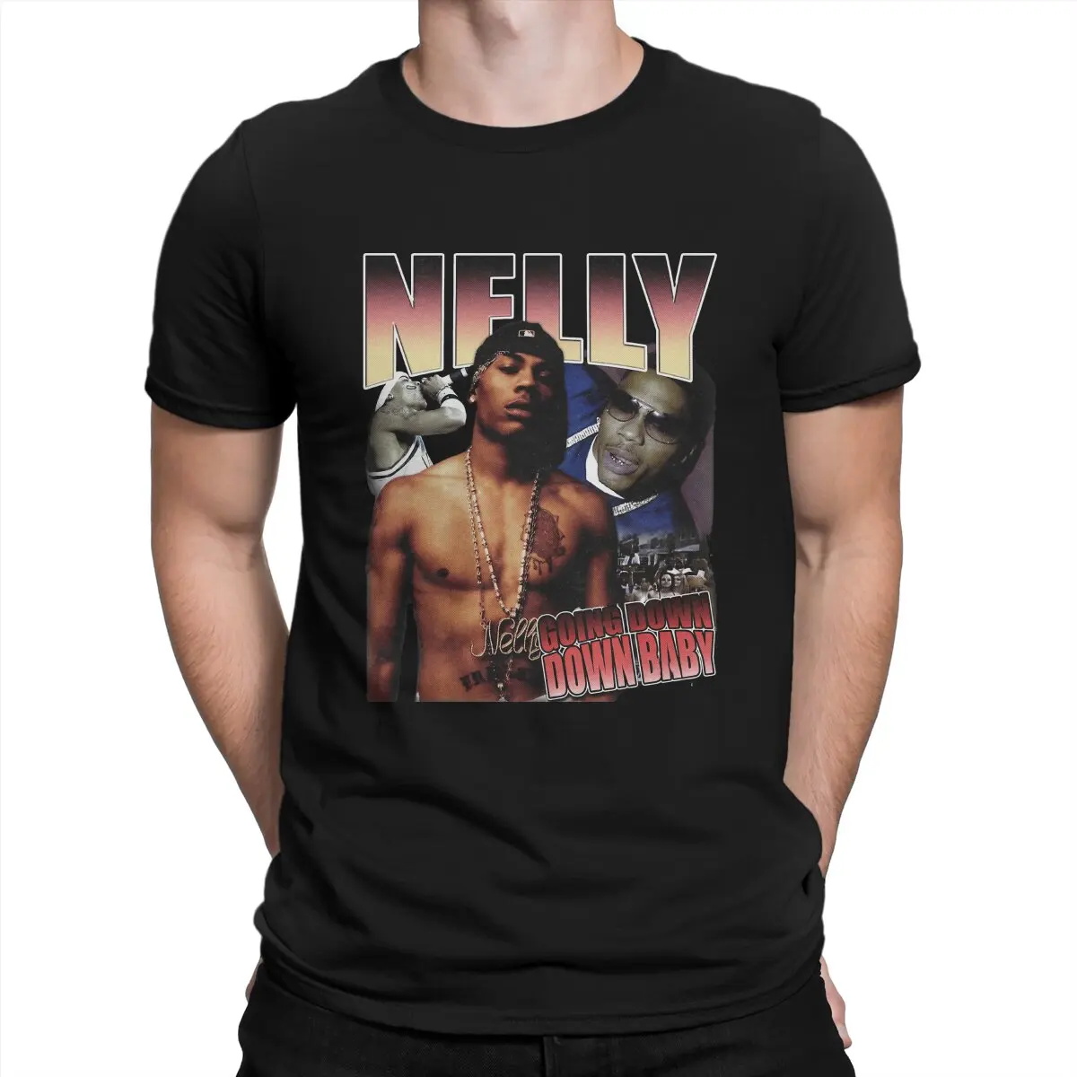 Мужские футболки в стиле хип-хоп Nelly с отложным воротником, одежда из чистого хлопка Nelly, забавный круглый воротник с коротким рукавом
Мужские футболки в стиле хип-хоп Nelly с отложным воротником, одежда из чистого хлопка Nelly, забавный круглый воротник с коротким рукавом