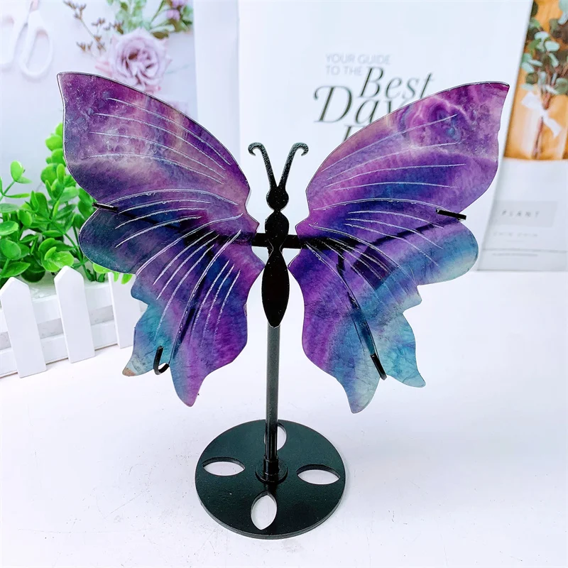Natural Purple Butterfly Wings High-Quality Crystal Healing Gemstone Feather Statue Home Decor Mineral Reiki Energy 1pair
Natural Purple Butterfly Wings High-Quality Crystal Healing Gemstone Feather Statue Home Decor Mineral Reiki Energy 1pair