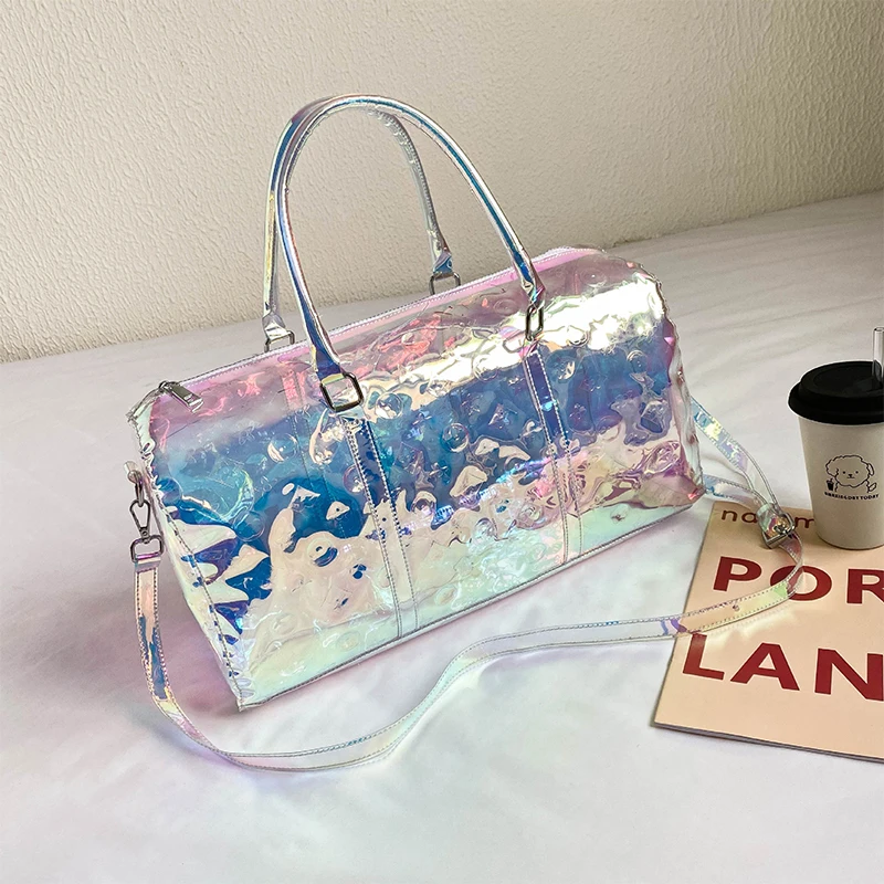 Women Colorful Travel Bag Leisure Fitness Luggage Sport Laser Transparent Tote Outdoor Large Capacity Sports Gym Bag Wholesale
Women Colorful Travel Bag Leisure Fitness Luggage Sport Laser Transparent Tote Outdoor Large Capacity Sports Gym Bag Wholesale