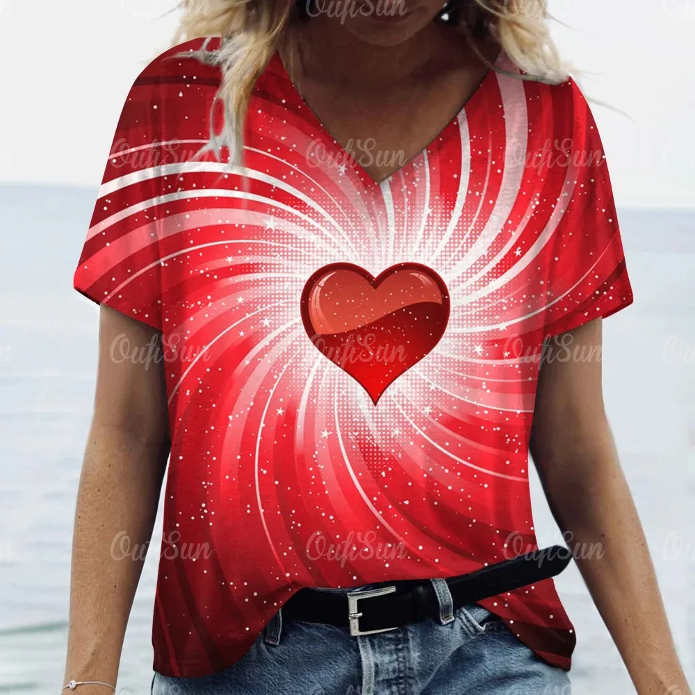 Valentine's Day T-Shirt Women's Short Sleeve Love Print Top V-Neck New Red Love Tee Shirt Casual Fashion Short Sleeve Clothing
Valentine's Day T-Shirt Women's Short Sleeve Love Print Top V-Neck New Red Love Tee Shirt Casual Fashion Short Sleeve Clothing