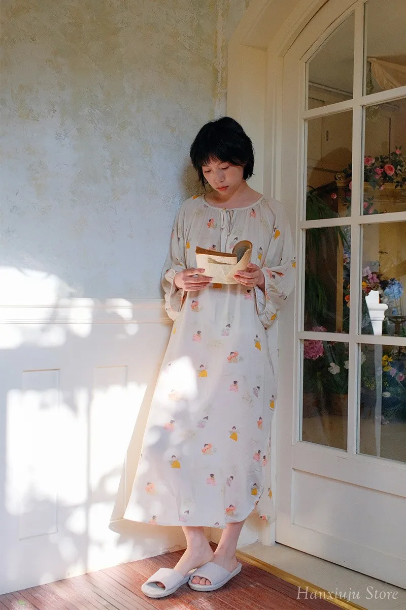 Hanxiuju Vintage Long Sleeve Nightgowns For Women Soft Viscose Cotton Nightwear Ladies Elegant Dress Spring Autumn 18 Sefc781e077dc4a8fa62b1f9feb06ea84q