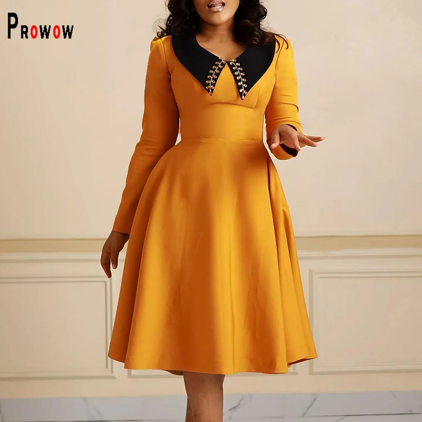 Prowow Boutique High Waisted Women's Dress Long Sleeve A-line Slim Fit Female Clothing Solid Color Zipper Office Lady Outfits
Prowow Boutique High Waisted Women's Dress Long Sleeve A-line Slim Fit Female Clothing Solid Color Zipper Office Lady Outfits