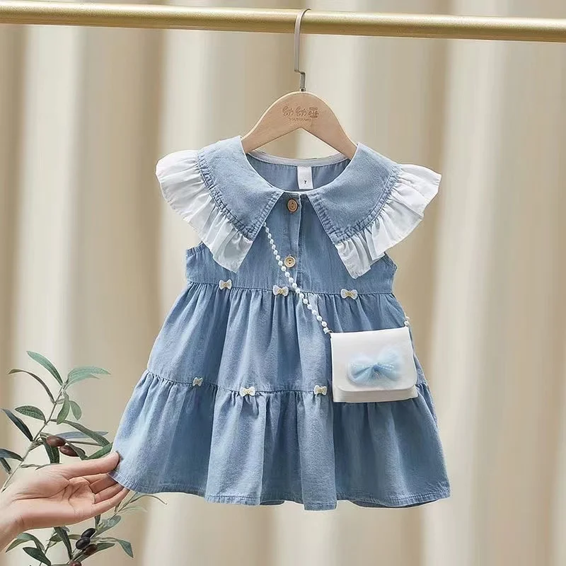 Girls' Cowboy Dress 2024 New Fashionable Children's Doll Neck Children's Summer Girl Baby Summer Dress Kids Clothing 1 3 5 7 9 Y
Girls' Cowboy Dress 2024 New Fashionable Children's Doll Neck Children's Summer Girl Baby Summer Dress Kids Clothing 1 3 5 7 9 Y