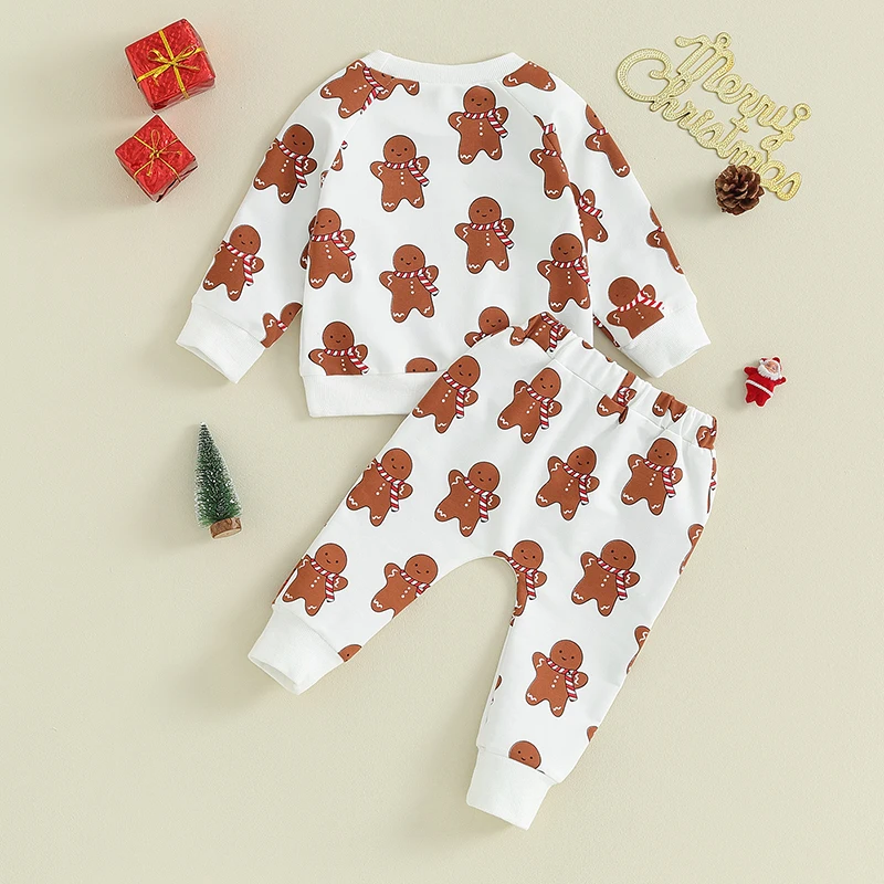 Toddler Girls Christmas Pants Sets Long Sleeve Gingerbread Print Sweatshirt Tops Drawstring Pants Sets
Toddler Girls Christmas Pants Sets Long Sleeve Gingerbread Print Sweatshirt Tops Drawstring Pants Sets