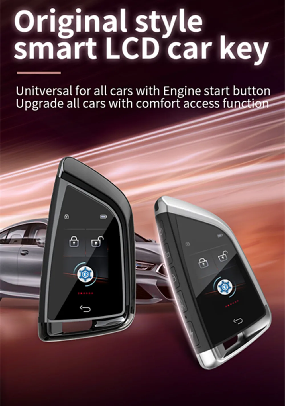 568 Universal Modified Smart LCD Key Screen for BMW /Kia/Benz/Ford/Hyundai Comfortable entry vehicle automatic
568 Universal Modified Smart LCD Key Screen for BMW /Kia/Benz/Ford/Hyundai Comfortable entry vehicle automatic