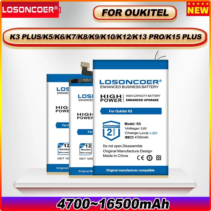 4700-16500mAh Battery For OUKITEL K5 K6 K7 K8 K9 K10 K12 K13 Pro K15 Plus K3 Plus Battery
4700-16500mAh Battery For OUKITEL K5 K6 K7 K8 K9 K10 K12 K13 Pro K15 Plus K3 Plus Battery