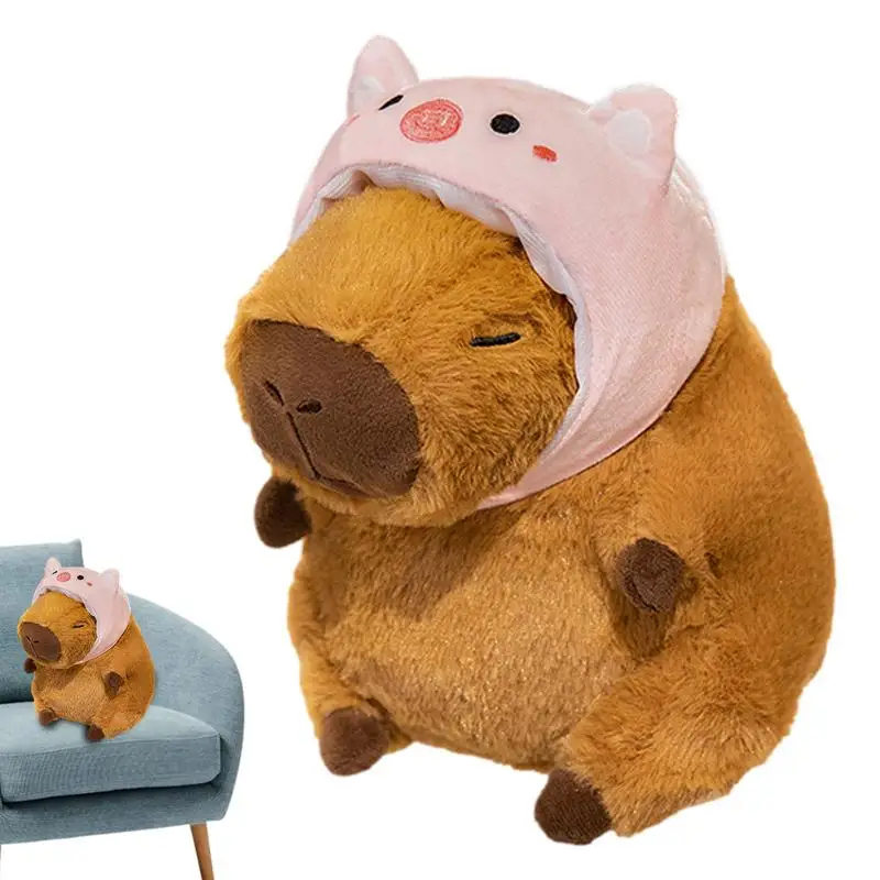 

Capybara Plushie Simulation Cute Capybara Pillow Toy Soft and Comfortable Plush Doll Pillow Brown Stuffed Animal for Kids and