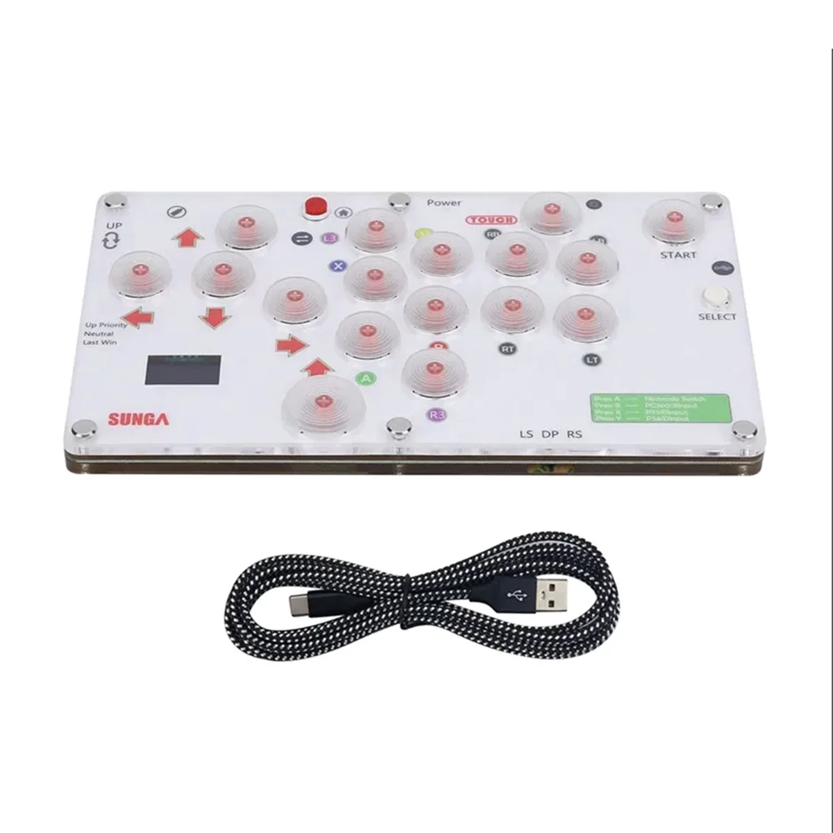 17-Button Mini Arcade Controller Fight Stick Gaming Controller with Screen for Hitbox PC/PS4
17-Button Mini Arcade Controller Fight Stick Gaming Controller with Screen for Hitbox PC/PS4