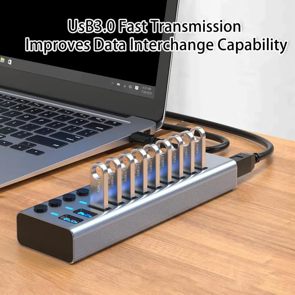 Expansion Dock High-speed Transmission Independent Switch Fast Charging 11-Port USB3.0 Laptop Desktop Splitter Cable Hub Compute
Expansion Dock High-speed Transmission Independent Switch Fast Charging 11-Port USB3.0 Laptop Desktop Splitter Cable Hub Compute