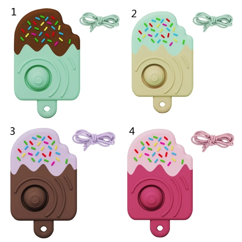 

Popsicles Shape Baby Teething Toy Chewable BPAFree Pendant for Nursing Sucking