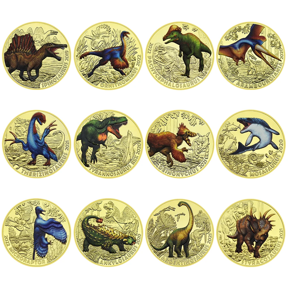 12PCS Dinosaur Coins Tyrannosaurus Rex Gold Plated Commemorative Medal in Capsule Home Decoration Gift for Friends
12PCS Dinosaur Coins Tyrannosaurus Rex Gold Plated Commemorative Medal in Capsule Home Decoration Gift for Friends