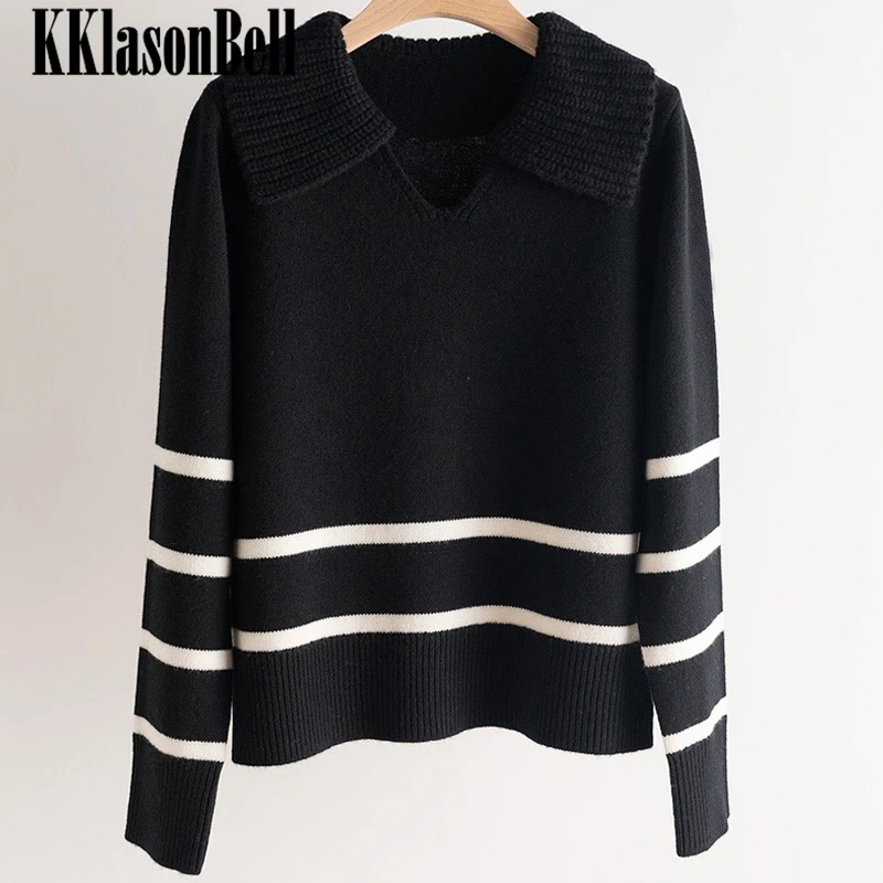 12.8 KKlasonBell Vintage Street V-Neck Long Sleeve Striped 100% Cashmere Knitted Pullover Sweater Women
12.8 KKlasonBell Vintage Street V-Neck Long Sleeve Striped 100% Cashmere Knitted Pullover Sweater Women
