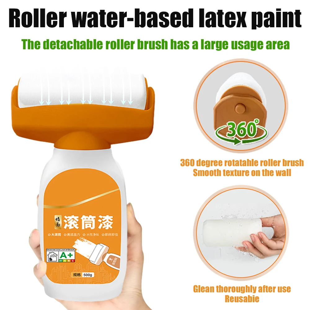 

Hot Antibacterial Wall Paint Waterbased Repair Paint Net Household Latex Paint White Small Roller For Living Room Kitchen Tools