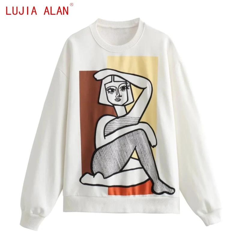 Autumn New Women's Girl Pattern Embroidery Knitted Pullovers Female Casual Long Sleeve Loose Sweatshirts LUJIA ALAN SW2688
Autumn New Women's Girl Pattern Embroidery Knitted Pullovers Female Casual Long Sleeve Loose Sweatshirts LUJIA ALAN SW2688