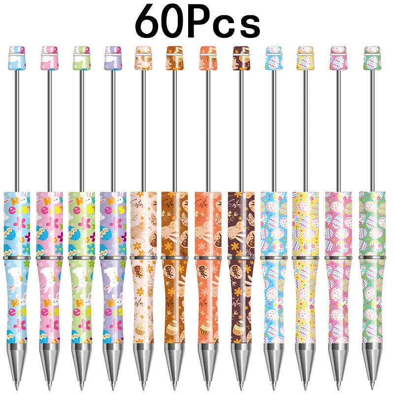 60Pcs Easter Bunny Clover Beadable Pens Beadable Ballpoint Pens Plastic Black Ink Bead Pen for Kids Students Office Supplies
60Pcs Easter Bunny Clover Beadable Pens Beadable Ballpoint Pens Plastic Black Ink Bead Pen for Kids Students Office Supplies