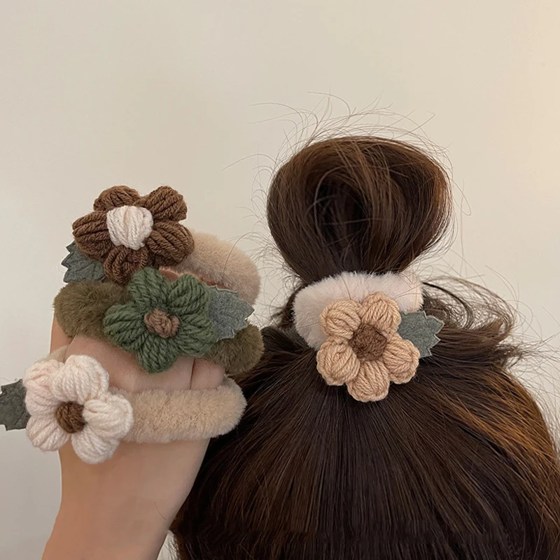 Cute Fluffy Plush Scrunchies Knitted Big Flower Elastic Hair Bands Knitting Wool Floral Ponytail Holder Women Hair Accessories
Cute Fluffy Plush Scrunchies Knitted Big Flower Elastic Hair Bands Knitting Wool Floral Ponytail Holder Women Hair Accessories