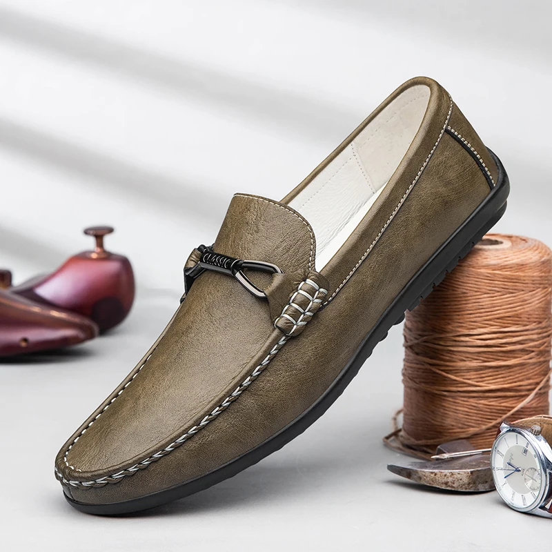Men Loafers Soft Moccasins High Quality Spring Autumn Genuine Leather Shoes Men Flat Driving Shoes Khaki Soft Folding Bean Shoes
Men Loafers Soft Moccasins High Quality Spring Autumn Genuine Leather Shoes Men Flat Driving Shoes Khaki Soft Folding Bean Shoes