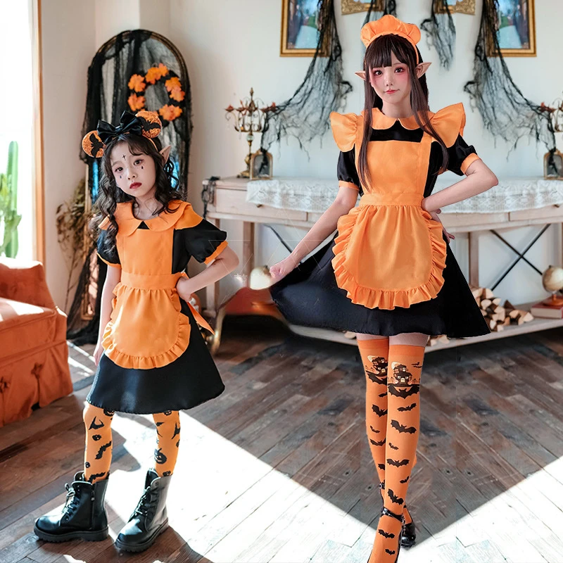 Halloween Children's Clothing Pumpkin Magic Witch Dress Maid Dress Princess Girl Baby Vampire Dress Girl Anime Cosplay
Halloween Children's Clothing Pumpkin Magic Witch Dress Maid Dress Princess Girl Baby Vampire Dress Girl Anime Cosplay