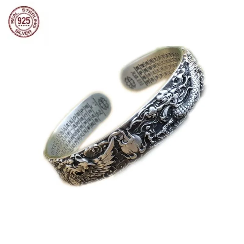 S925 Silver Dragon and Phoenix Bracelet Men's and women's bracelet Dragon and Phoenix Play Pearl bracelet jewelry gift
S925 Silver Dragon and Phoenix Bracelet Men's and women's bracelet Dragon and Phoenix Play Pearl bracelet jewelry gift