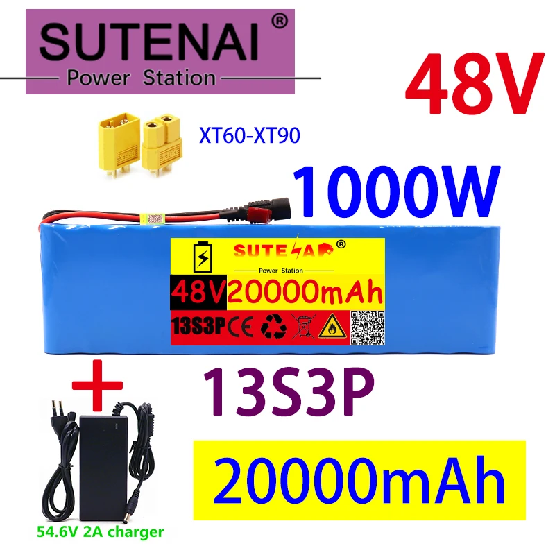 48v20ah 1000W 13s3p 48V Li ion battery pack for 54.6V E-bike scooter with BMS + 54.6V CHARGER + backup battery
48v20ah 1000W 13s3p 48V Li ion battery pack for 54.6V E-bike scooter with BMS + 54.6V CHARGER + backup battery