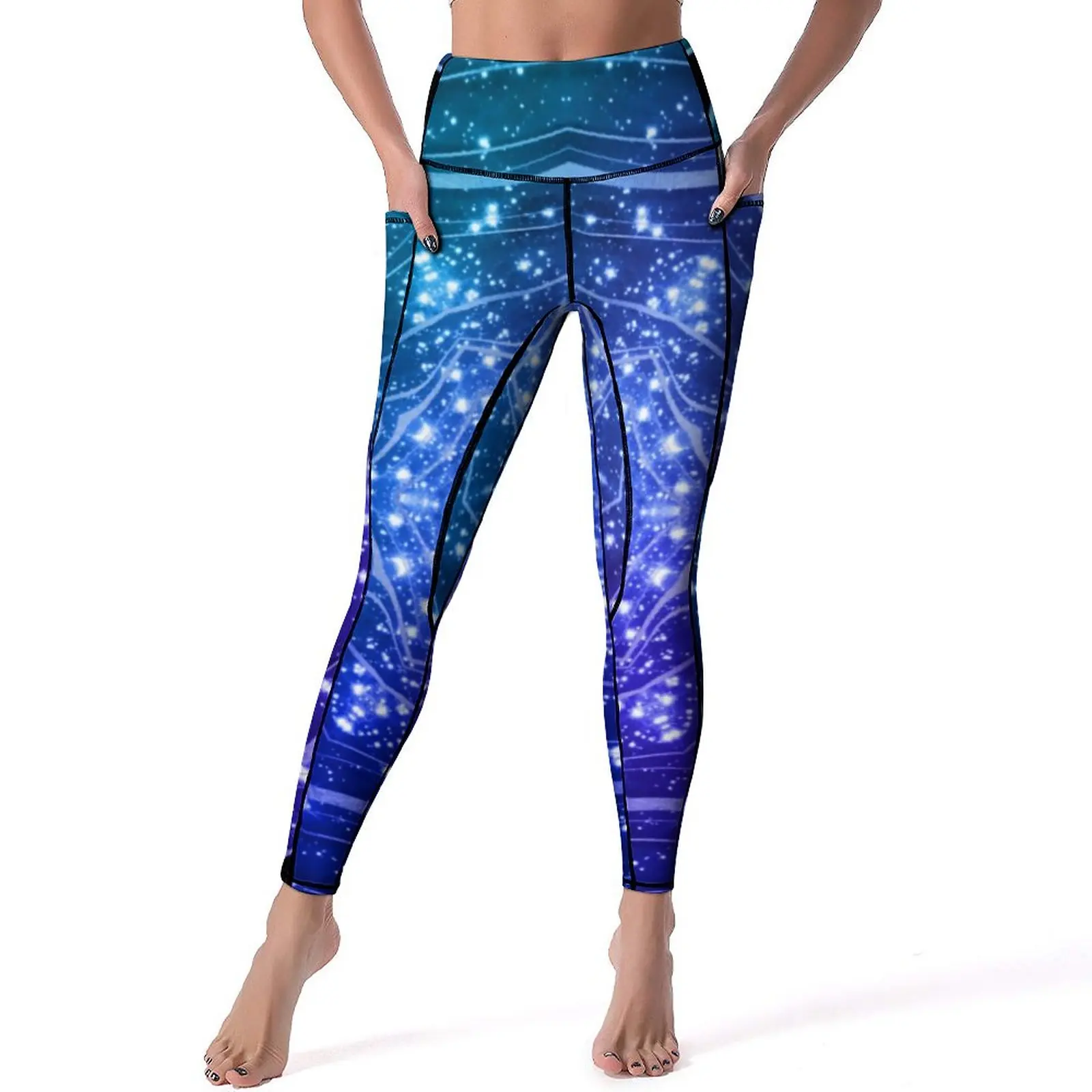 

Фиолетовые штаны для йоги омбре с карманами галактика Гейд ночное небо леггинсы сексуальные с высокой талией кавайные спортивные Леггинсы для йоги быстросохнущие