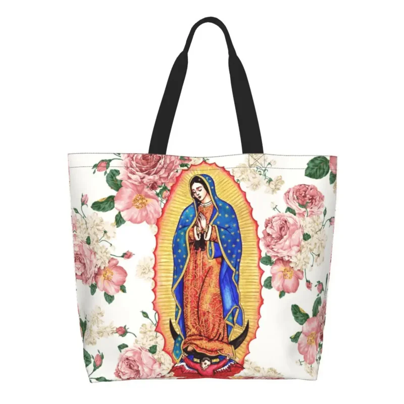 Virgin Of Guadalupe Grocery Shopping Tote Bag Mexico Catholic Virgin Mary Canvas Shopper Shoulder Bag Large Capacity Handbag
Virgin Of Guadalupe Grocery Shopping Tote Bag Mexico Catholic Virgin Mary Canvas Shopper Shoulder Bag Large Capacity Handbag