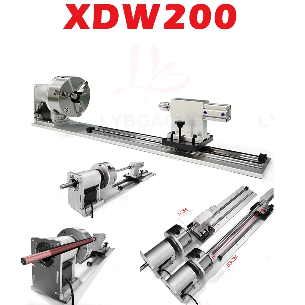 Rotary Axis LY XDW125 XDW160 XDW200 Pneumatic Guide Rail Tailstock Kit with Reduction for Fiber Laser Marking Engraving Machine
Rotary Axis LY XDW125 XDW160 XDW200 Pneumatic Guide Rail Tailstock Kit with Reduction for Fiber Laser Marking Engraving Machine