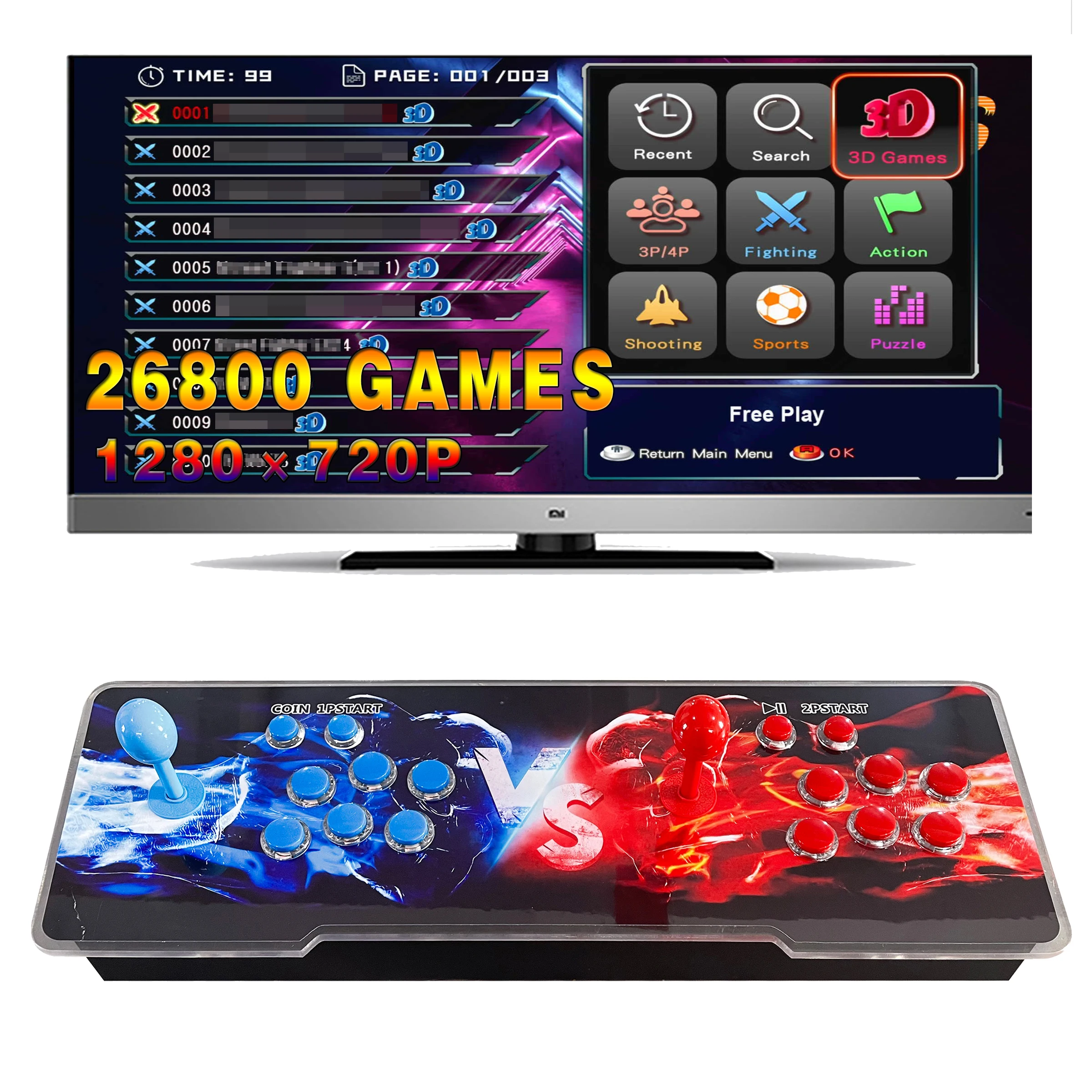 New Design 3d Pandora Box HD 26800 In 1 Retro Arcade Gaming Video Pandora Game Consol
New Design 3d Pandora Box HD 26800 In 1 Retro Arcade Gaming Video Pandora Game Consol