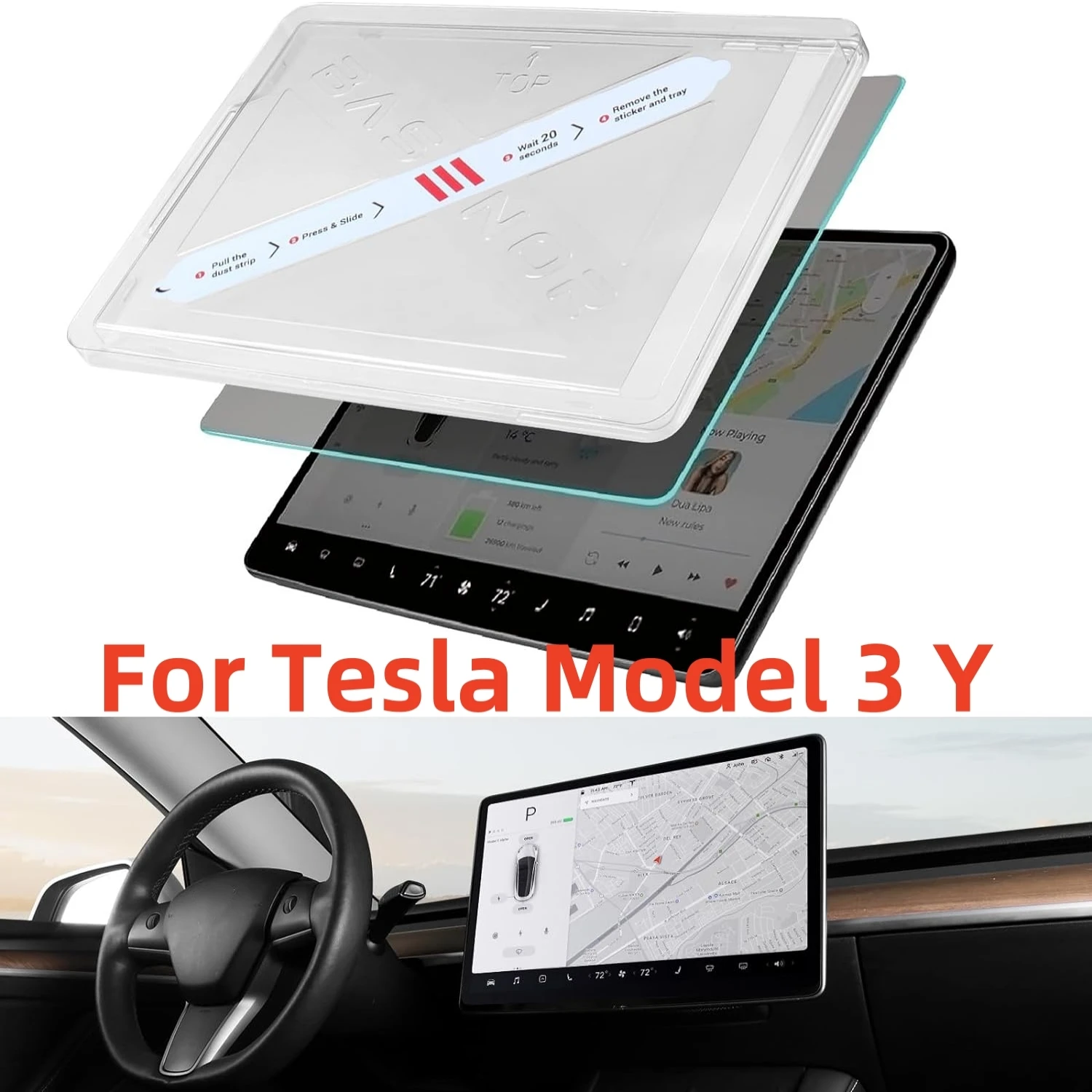 2PCS Glass Screen Protector for Tesla Model Y (2024-2020), Tesla Model 3 (2023-2017), 15" Center Control Touchscreen
2PCS Glass Screen Protector for Tesla Model Y (2024-2020), Tesla Model 3 (2023-2017), 15" Center Control Touchscreen