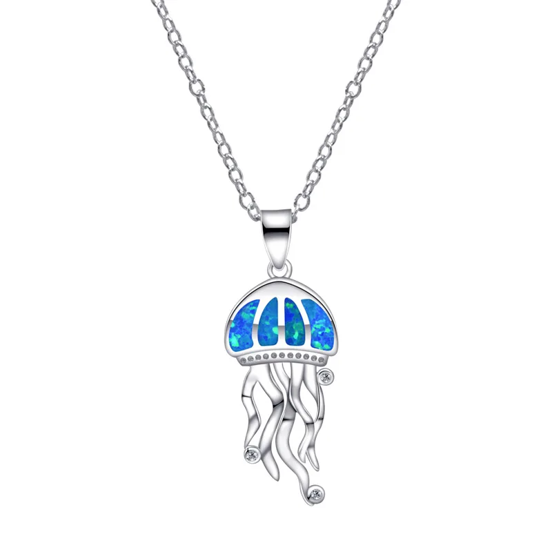 Hot selling 925 silver in Europe and America, new color illusion Aobao women's necklace, elegant blue jellyfish gemstone 
Hot selling 925 silver in Europe and America, new color illusion Aobao women's necklace, elegant blue jellyfish gemstone