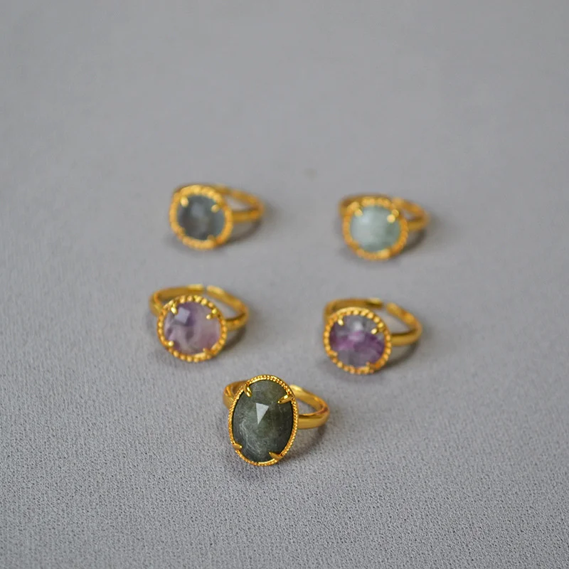 Niche Design Brass Plated Gold Inlaid Faced True Stone Natural Opening Adjustable Ring Index Finger
Niche Design Brass Plated Gold Inlaid Faced True Stone Natural Opening Adjustable Ring Index Finger