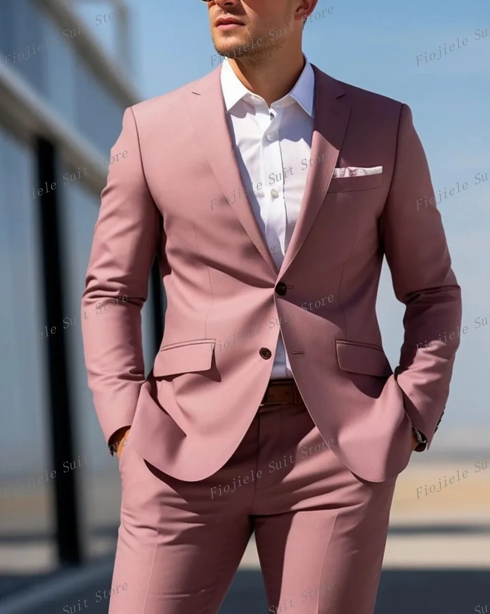 New Men Tuxedos Business Suit Pink Groom Groomsman Prom Wedding Party Formal 2 Piece Set Jacket And Pants
New Men Tuxedos Business Suit Pink Groom Groomsman Prom Wedding Party Formal 2 Piece Set Jacket And Pants
