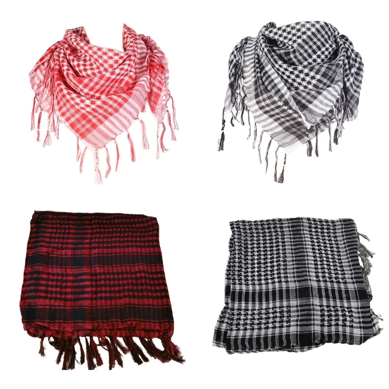 

Multiuse Arafat Hijab Scarf Tassels Shawl Bandana Adult Desert Arab Shemagh Headscarf Arabian Dubai Saudi Head Covering