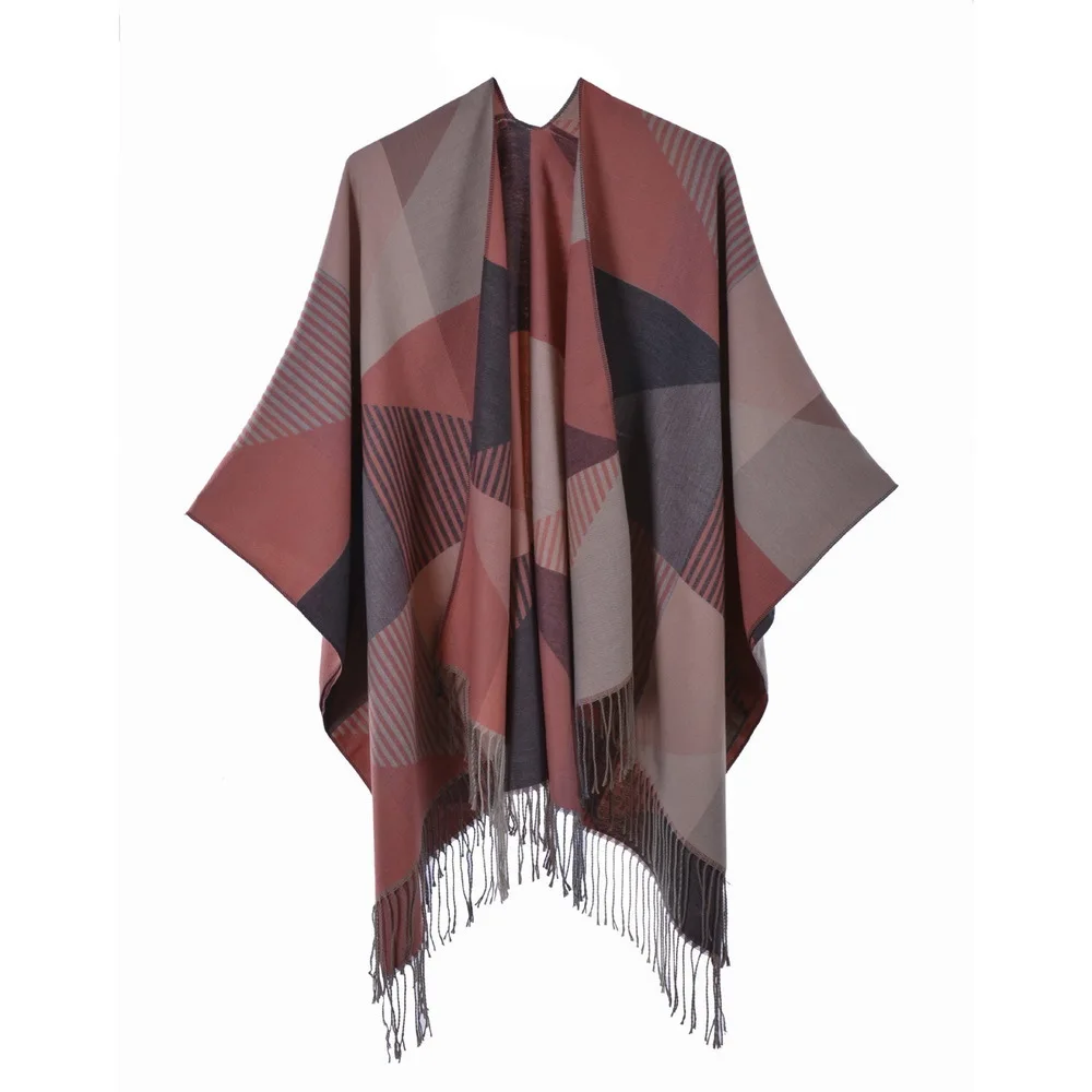 Autumn Winter Plaid Shawl Women Tassel Knitted Shawl Imitation Cashmere Poncho Lady Capes Pink Cloaks
Autumn Winter Plaid Shawl Women Tassel Knitted Shawl Imitation Cashmere Poncho Lady Capes Pink Cloaks