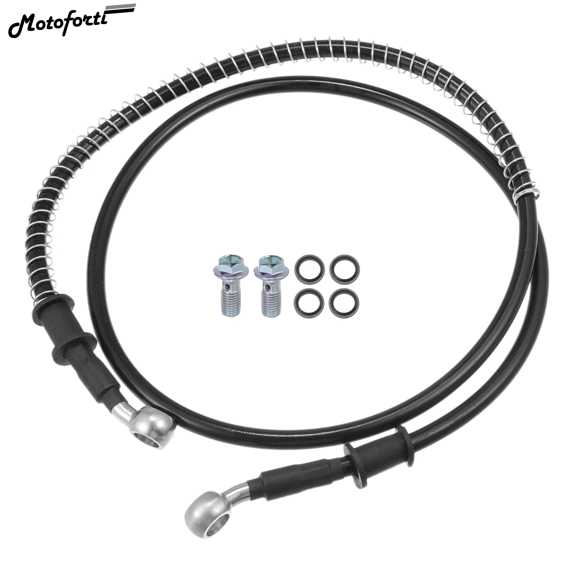 

Motoforti 30CM/50CM/60CM/80CM/100CM/110CM/150CM/200CM/220CM Motorcycle Brake Line Oil Hose Pipe with Spring Protection 1 Set