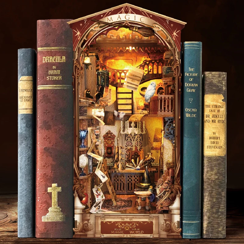 NEW Retro DIY Wooden Book Nook Shelf Insert Miniature Kits Magic World Bookshelf Home Bookend Decor For Adult Handmade Gifts
NEW Retro DIY Wooden Book Nook Shelf Insert Miniature Kits Magic World Bookshelf Home Bookend Decor For Adult Handmade Gifts