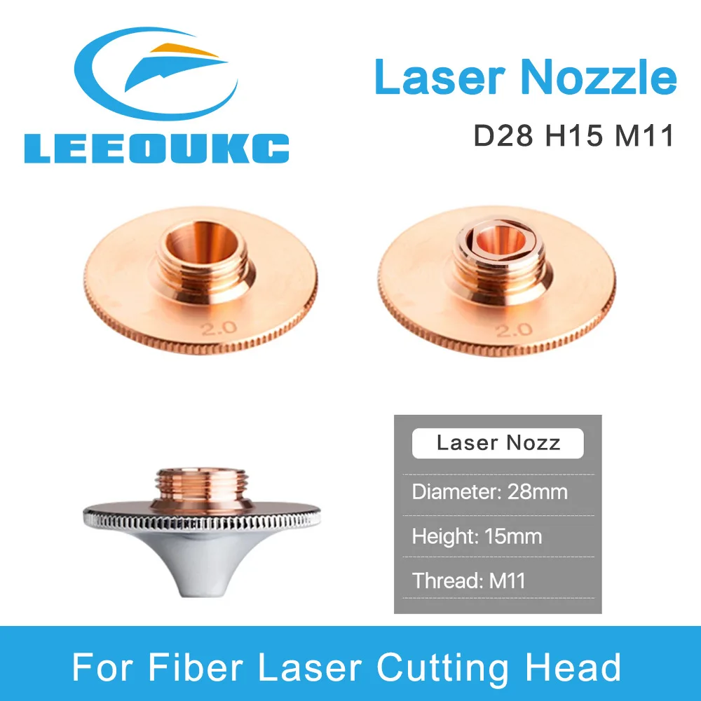 LEEOUKC Laser Nozzles Single Double Layer Dia.28mm Caliber 0.8 - 4.0 Used For HSG/Glorystar WSX Fiber Laser Cutting Head
LEEOUKC Laser Nozzles Single Double Layer Dia.28mm Caliber 0.8 - 4.0 Used For HSG/Glorystar WSX Fiber Laser Cutting Head